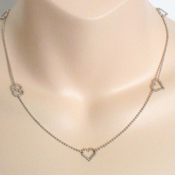 Gucci Jewelry - Gucci Sterling Silver Trademark Gg  Heart Necklace